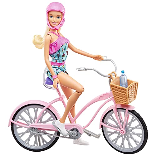 Barbie FTV96 – Doll with Bicycle and Accessories, Dolls and Doll Accessories from 3 Years