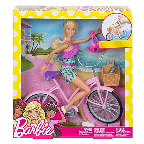 Barbie FTV96 – Doll with Bicycle and Accessories, Dolls and Doll Accessories from 3 Years