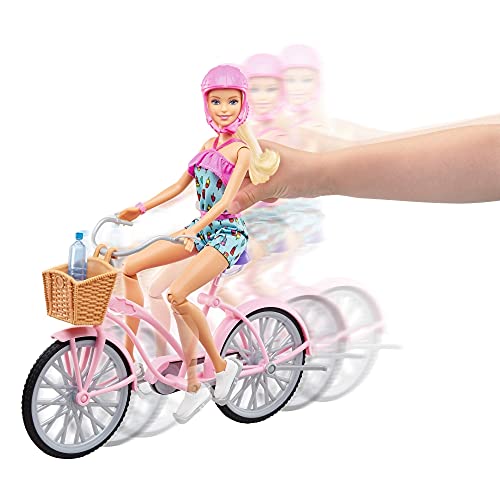 Barbie FTV96 – Doll with Bicycle and Accessories, Dolls and Doll Accessories from 3 Years