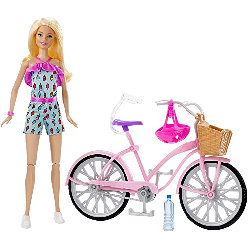 Barbie FTV96 – Doll with Bicycle and Accessories, Dolls and Doll Accessories from 3 Years