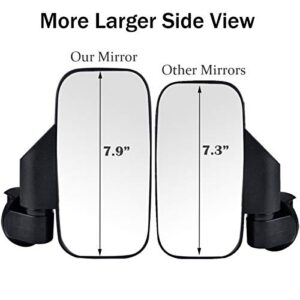 SPAUTO UTV Side Mirrors For 1.6" - 2" Roll Cage Bar, UTV Mirrors Compatible with Kawasaki Mule Yamaha Rhino YZX Pioneer Polaris Shatter-Proof Tempered Glass(Fits Driver and Passenger Side)