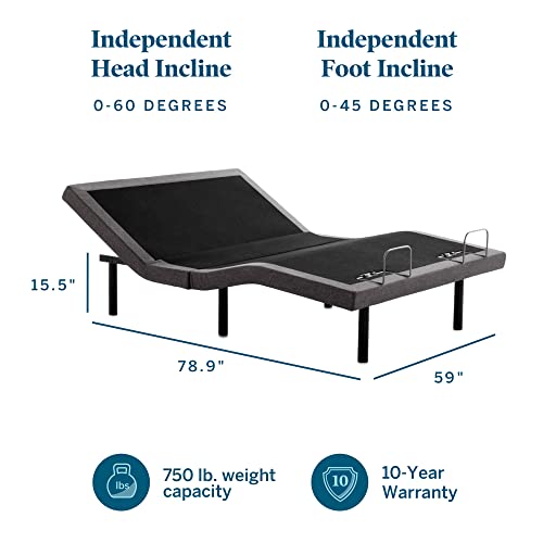 LUCID L300 Adjustable Bed Base with LUCID 12 Inch Memory Foam Hybrid Mattress - Queen