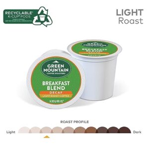 Green Mountain Coffee Roasters Decaf Breakfast Blend , Single-Serve Keurig K-Cup Pods, Light Roast Coffee, 32 Count