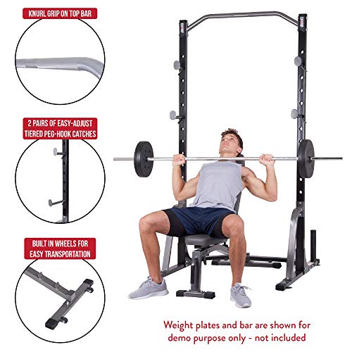 Body Champ Launch Bench Set with 2-Piece Power Rack, Home Fitness Equipment