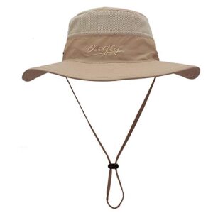 wide brim sun hat for women and men summer bucket hats with uv protection upf 50+ for fishing hiking beach hats kahki