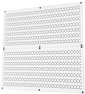 wall control pegboard rack home & garage tool storage & organization white metal pegboard pack - two 32-inch x 16-inch white steel peg board panels