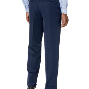 Perry Ellis mens Classic Fit Elastic Waist Double Pleated Cuffed Dress Pants, Twilight, 36W x 30L US