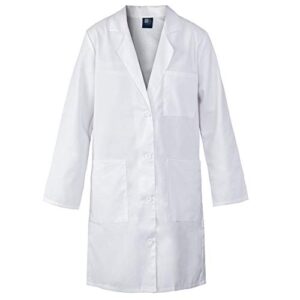 medgear women's lab coat long sleeve 39", white (s)
