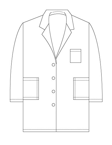 Medgear Women's Lab Coat Long Sleeve 39", White (S)