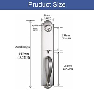 TMC Single Cylinder HandleSet with Deadbolt and Knob Door Handle for Entrance and Front Door Reversible for Right and Left Handed Satin Nickel Finish,MDHST2018SN-AMZ