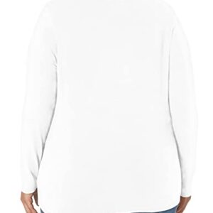 Amazon Essentials Women's Classic-Fit Long-Sleeve Crewneck T-Shirt (Available in Plus Size), White, Small