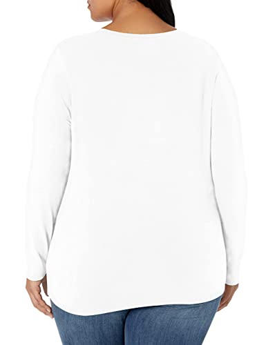 Amazon Essentials Women's Classic-Fit Long-Sleeve Crewneck T-Shirt (Available in Plus Size), White, Small