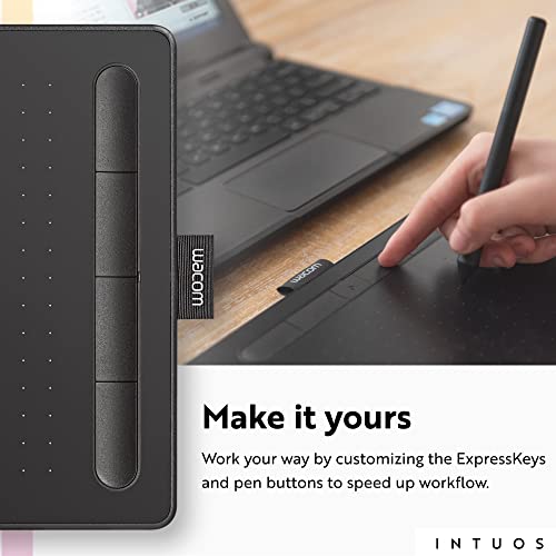 Wacom Intuos Small Graphics Drawing Tablet, includes Training & Software; 4 Customizable ExpressKeys Compatible With Chromebook Mac Android & Windows, drawing, photo/video editing, design & education