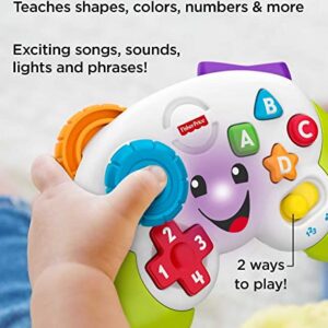 Fisher-Price Laugh & Learn Baby & Toddler Toy Game & Learn Controller Pretend Video Game with Music Lights & Activities Ages 6+ Months