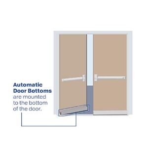 Fire Rated/Light Duty/Concealed Automatic Door Bottom with Solid Rubber Extrusion (7023CA), SMS # 6 x 1/2'' Supplied, (9/16'' W x 1-1/2'' H x 48'' L)