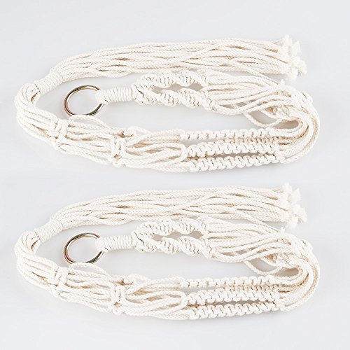 Wiwaplex Macrame Plant Hanger, 2 Pack Plant Hanger, Cotton Rope Plant Hangers Indoor Outdoor, 4 Legs Plant Hanger Brackets, Flower Pot Hanging Plant Holder for Home Decorations (White) (40 Inch)