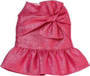 barbie pink metallic bow peplum skirt fashion