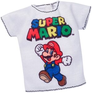 barbie fashion super mario, white tee