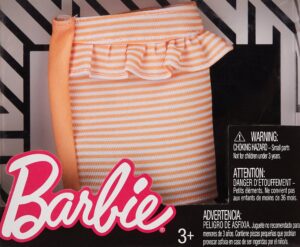 barbie peach and white striped peplum skirt fashion pack