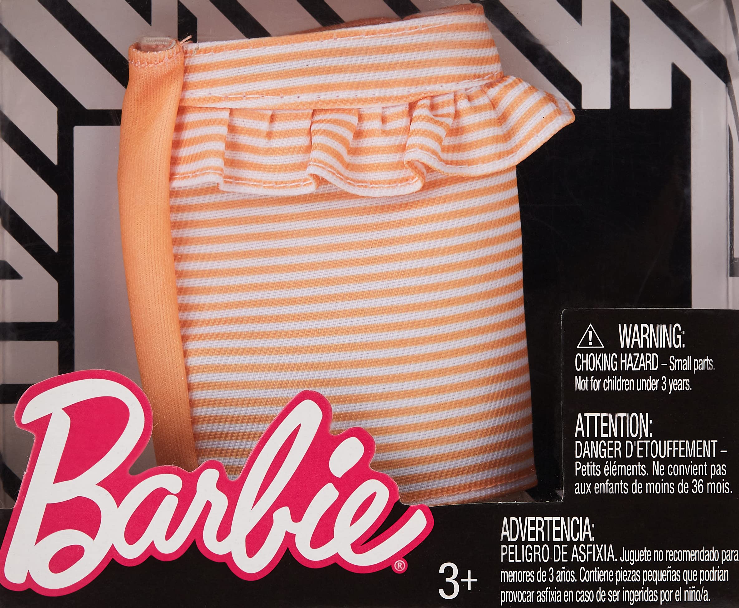 Barbie Peach and White Striped Peplum Skirt Fashion Pack