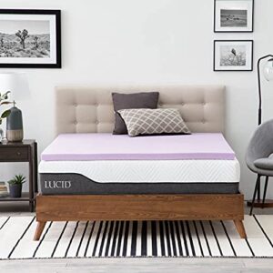 lucid 2 inch lavender infused memory foam mattress topper - ventilated design - california king size