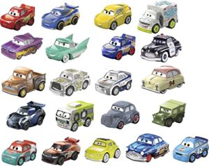 mattel disney cars toys mini racers 21-pack of collectible die-cast toy cars & trucks inspired by movie characters (amazon exclusive)