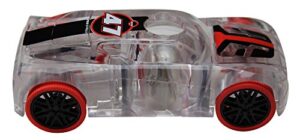 marble racers light up 1:43 scale race car with quick shot pull-back motor - red wheels