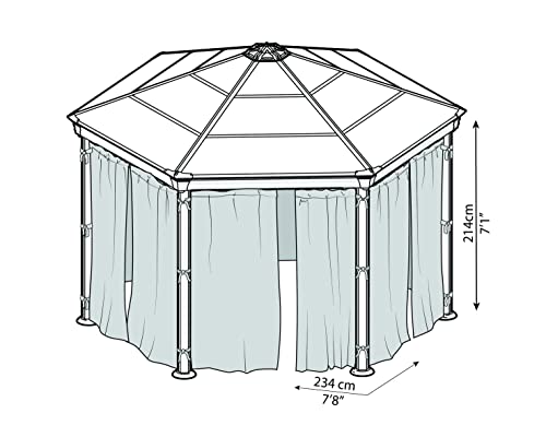 Palram - Canopia Roma/Monaco Garden Gazebo Netting Set Gray - 6 Pieces