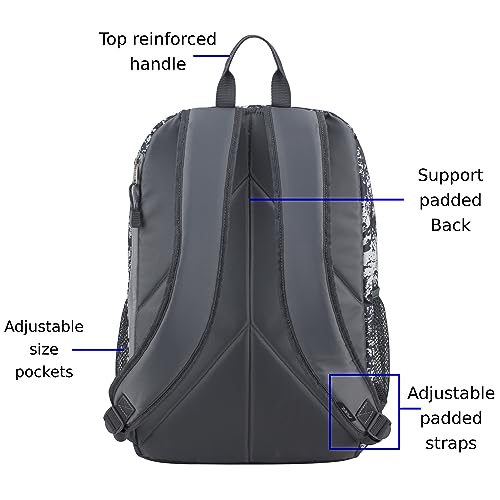 FUEL Wide Mouth Sports Backpack with Laptop Compartment for Work, Travel, Outdoors - Gray Flannel/Soft Silver