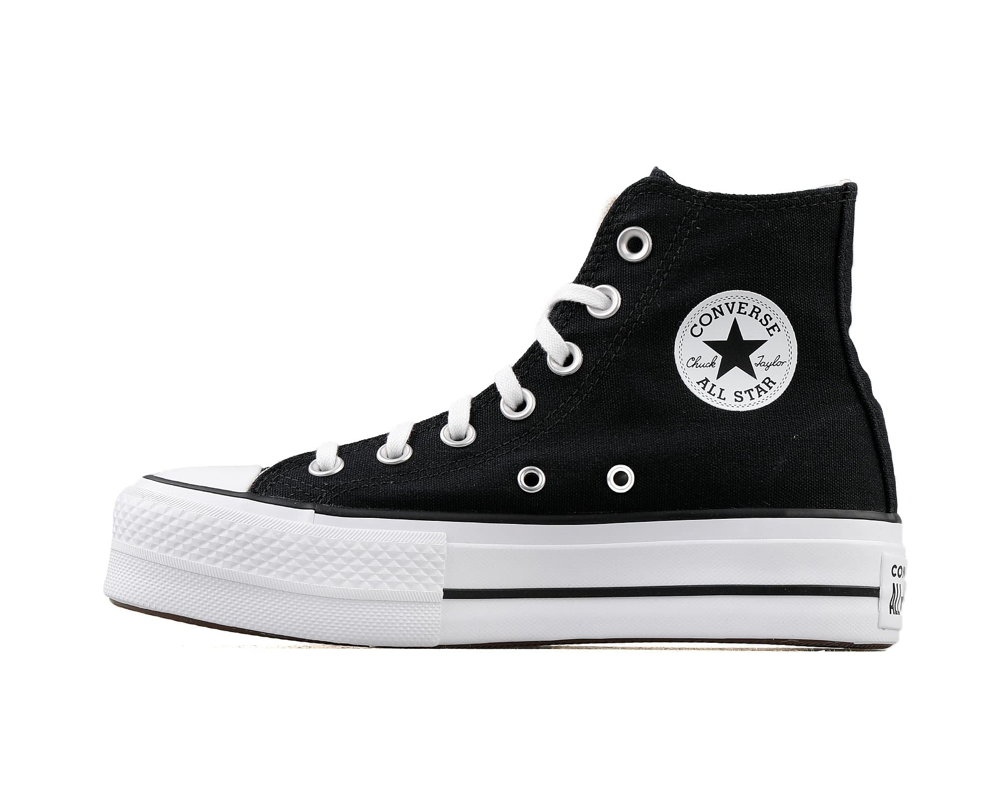 Converse Women's Chuck Taylor All Star Lift High Top Sneakers, Black/White/White, 8.5 Medium US