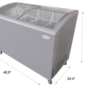 Premium Levella 9.5 cu ft Chest Freezer with Curved Glass Top in White