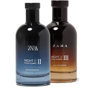 zara 2x night pour homme ii - night iii eau de parfum 3.4 fl. oz.