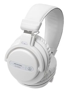 audio-technica ath-pro5xwh professional closed-back dynamic over-ear dj monitor headphones, white