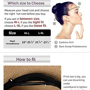 Sun Straw Hat Wide Brim UPF 50 Summer Foldable Roll up Floppy Beach Hats for Women