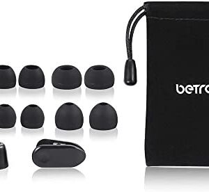 Betron B650 in Ear Headphones with Microphone - Bass Driven Sound, Aluminum Body Including S/M/L Earbud Tips, Carry Case (Gold)