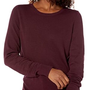 Amazon Essentials Women's Long-Sleeve Lightweight Crewneck Sweater (Available in Plus Size), Burgundy, Medium