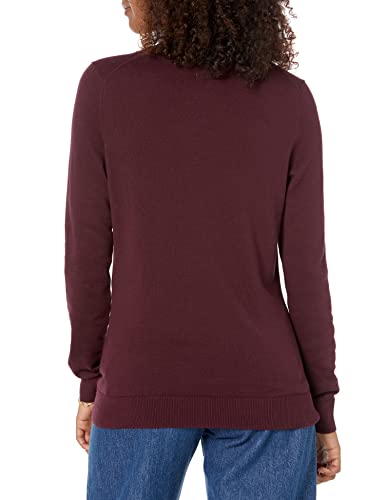 Amazon Essentials Women's Long-Sleeve Lightweight Crewneck Sweater (Available in Plus Size), Burgundy, Medium