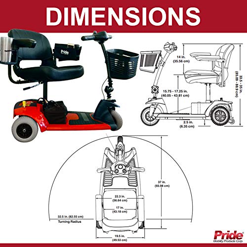 Pride Mobility - Travel Pro Premium 3-Wheel Mobility Scooter by Pride