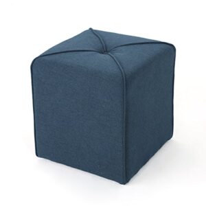 christopher knight home kenyon fabric square ottoman, navy blue 16.5 x 16.5 inch