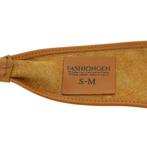 FASHIONGEN - Woman Italian leather Obi belt, CASSIANE - Camel, S-M