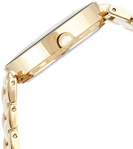 Anne Klein Women's AK/1362GNGB Diamond-Accented Gold-Tone Bracelet Watch