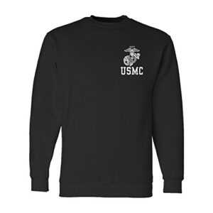 emarine px eagle globe and anchor usmc crew neck sweatshirt black. made in usa. officially licensed with the united states marine corps