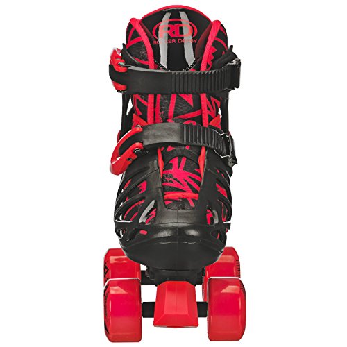 Roller Derby Trac Star Youth Boy's Adjustable Roller Skate Grey/Black/Red Size Medium (12-2)