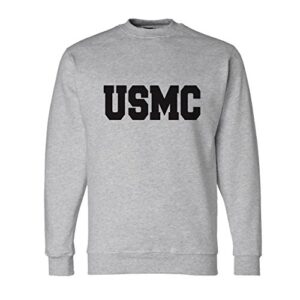 emarinepx usmc crew neck sweatshirt grey. made in usa. officially licensed with the united states marine corps