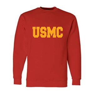 emarine px usmc crew neck sweatshirt red. made in usa. officially licensed with the united states marine corps