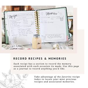 Lily & Val Keepsake Kitchen Diary Cookbook, Blank Recipe Book to Write in Your Own Recipes, Dinner, Breakfast, and Lunch Recipe Book, 300 Pages Whimsical Lemons