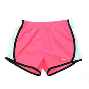 nike girl`s tempo shorts (racer pink(367358-a5w)/white, 6x)
