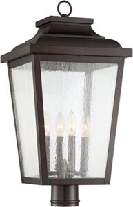minka lavery outdoor post lights 72177-189 irvington manor exterior post lantern, 4-light 240 watts, chelesa bronze