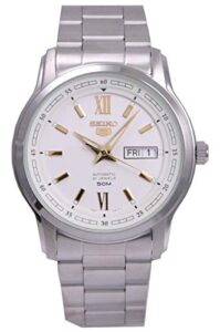 seiko 5 snkp15 k1 silver with white dial men's classic automatic analog watch