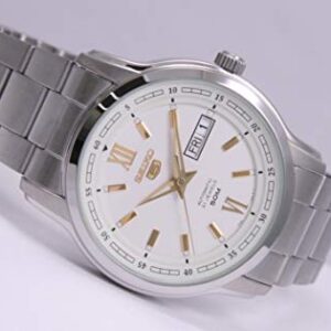 Seiko 5 SNKP15 K1 Silver with White Dial Men's Classic Automatic Analog Watch